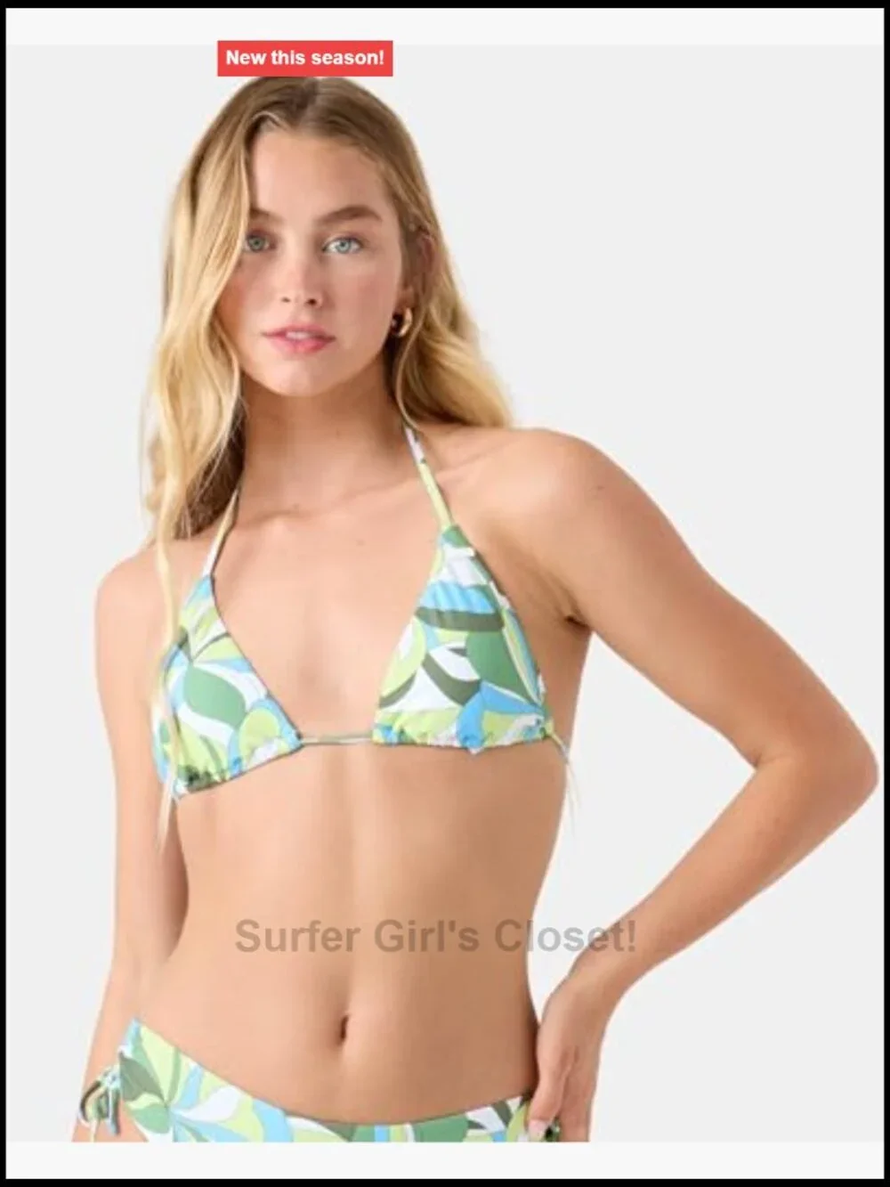 Women's Triangle Bikini Top – Adjustable Straps, Removable Pads, UPF 50+